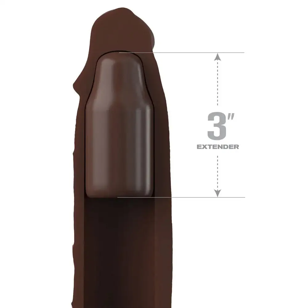 7-inch Silicone Flesh Brown Penis Extender with Strap