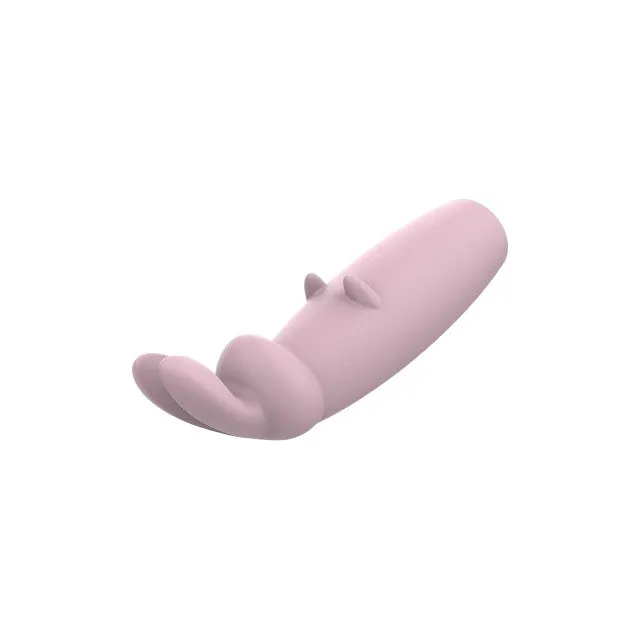 Aparat de masaj DREAMTOYS Nude Hazel Rabbit Massager. în formă de iepuraș. 10 funcții de vibrație. roz