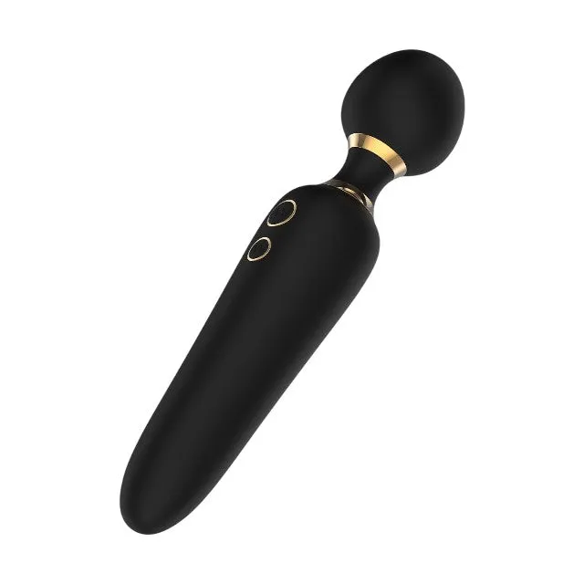 Aparat de masaj dublu DREAMTOYS Elite Noah Dual Wand. cu două capete. pentru corp și zonele intime. 7 funcții de vibrație. negru