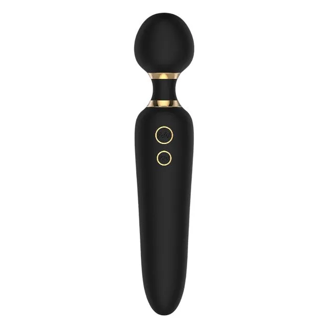 Aparat de masaj dublu DREAMTOYS Elite Noah Dual Wand. cu două capete. pentru corp și zonele intime. 7 funcții de vibrație. negru