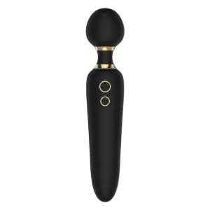 Aparat de masaj dublu DREAMTOYS Elite Noah Dual Wand. cu două capete. pentru corp și zonele intime. 7 funcții de vibrație. negru