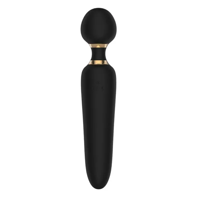 Aparat de masaj dublu DREAMTOYS Elite Noah Dual Wand. cu două capete. pentru corp și zonele intime. 7 funcții de vibrație. negru