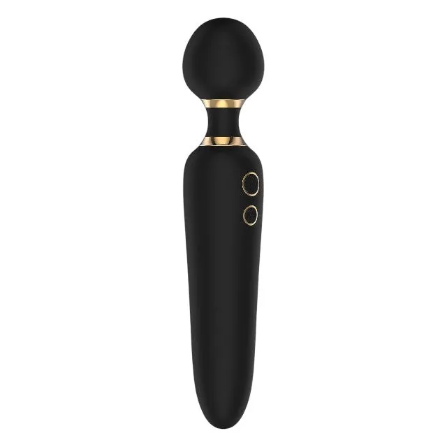 Aparat de masaj dublu DREAMTOYS Elite Noah Dual Wand. cu două capete. pentru corp și zonele intime. 7 funcții de vibrație. negru