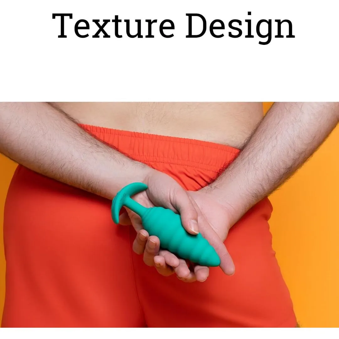 B-Vibe Texture Vibrating Butt Plug Twist - Green (Large)