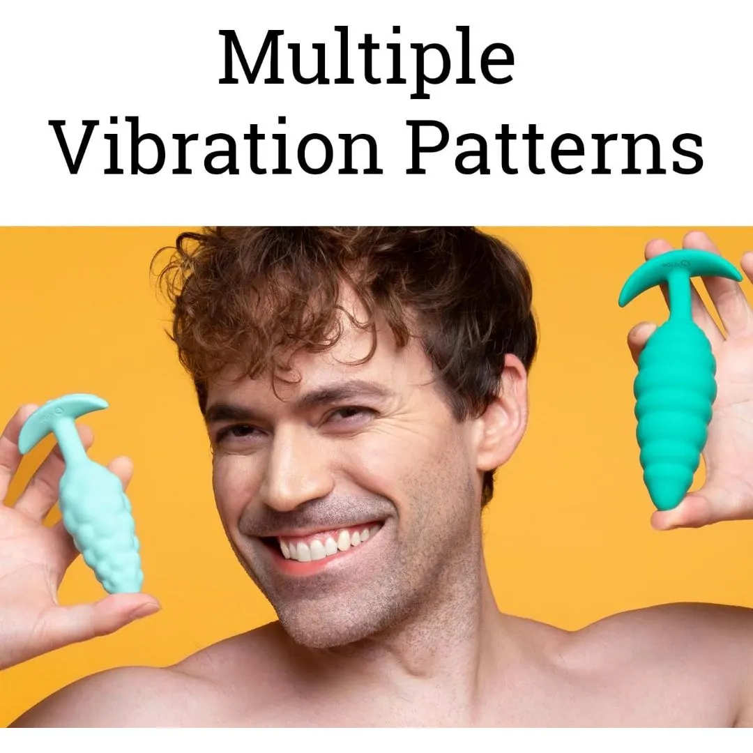 B-Vibe Texture Vibrating Butt Plug Twist - Green (Large)