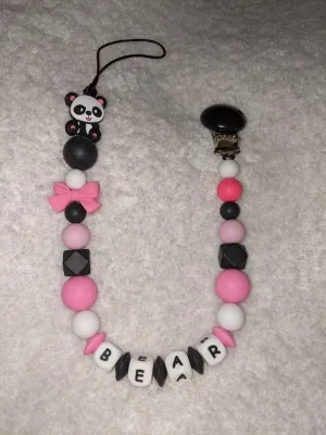 Bear Silicone Teether Pacifier Clip