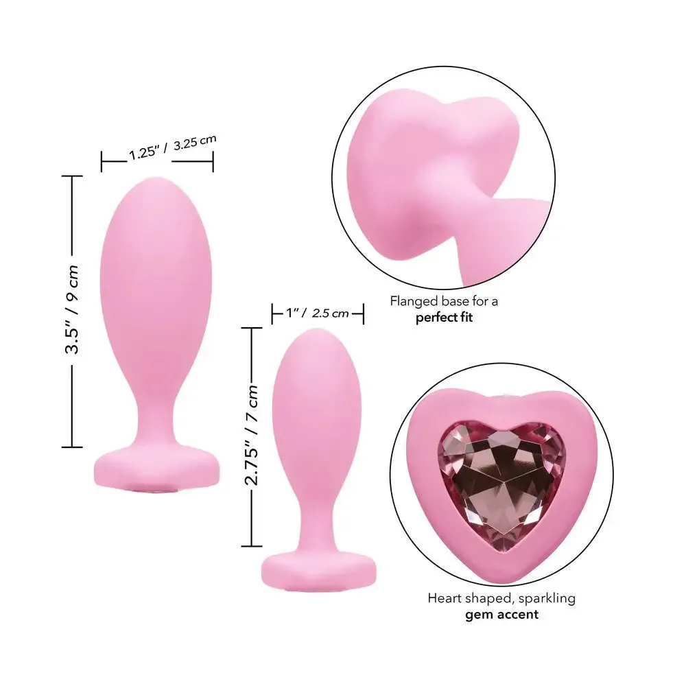 California Exotic Silicone Pink Crystal Booty Duo Butt Plug