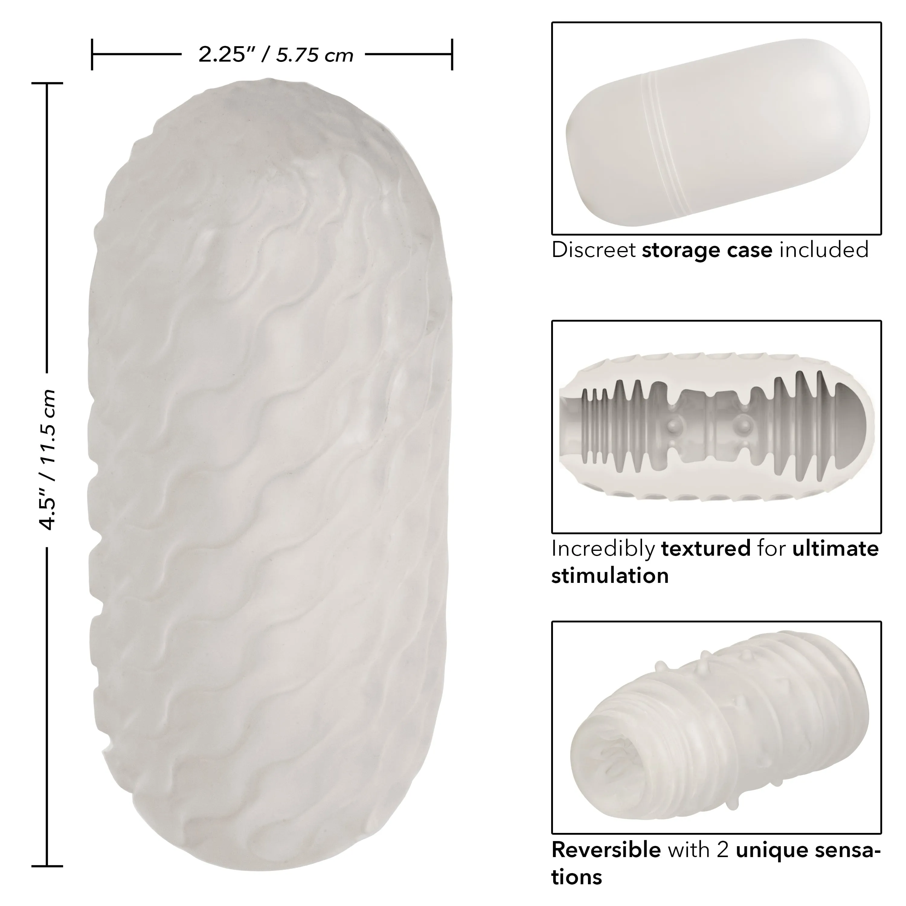 California Exotics - Boundless Reversible Ribbed Soft Stroker (White)
