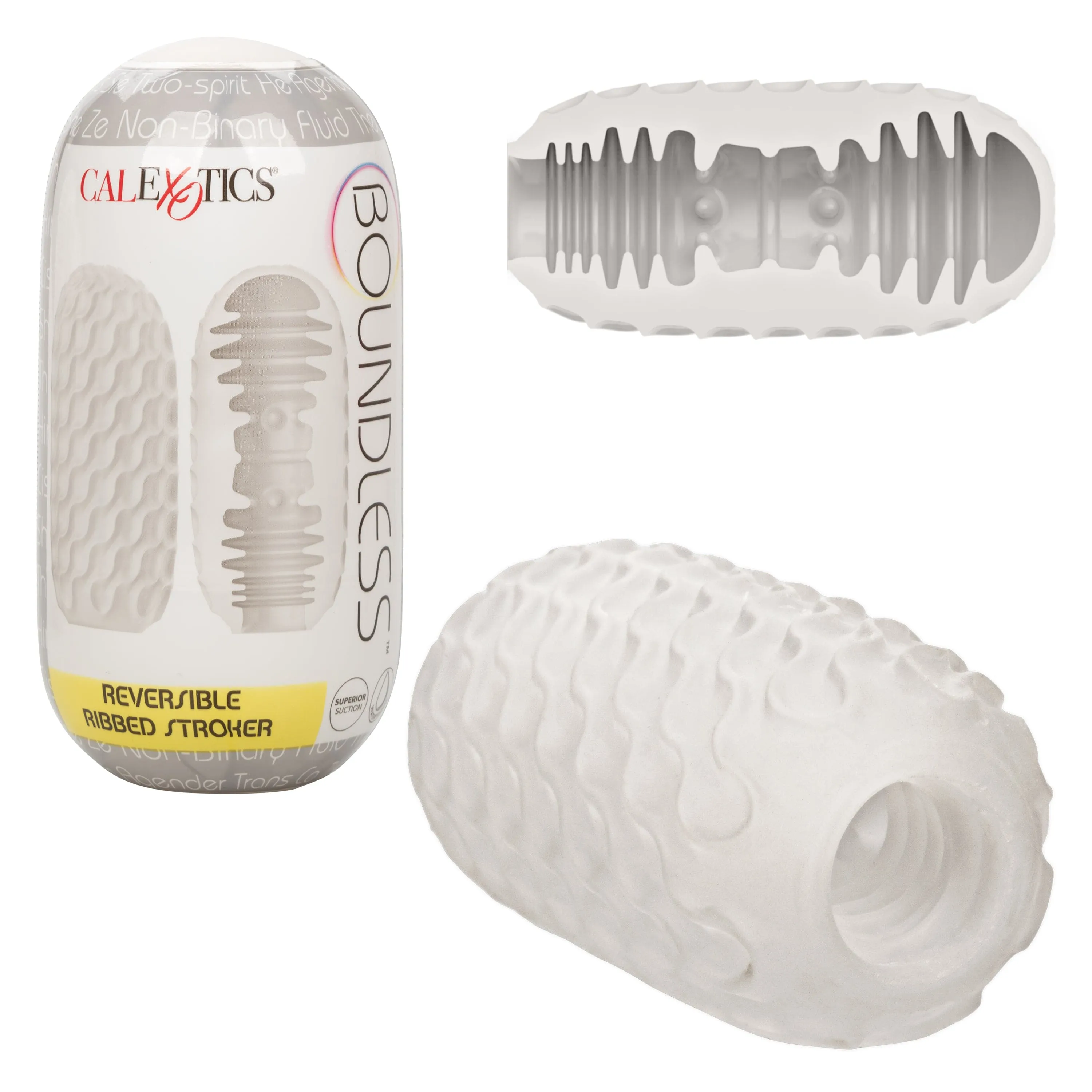 California Exotics - Boundless Reversible Ribbed Soft Stroker (White)