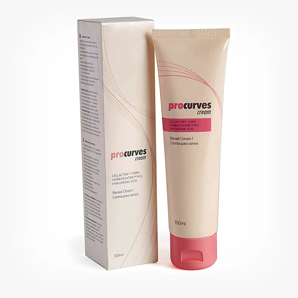 Cremă PROCURVES. pentru susținerea elasticității. fermității și măririi sânilor. cu acid hialuronic și extract de ovăz. 100 ml