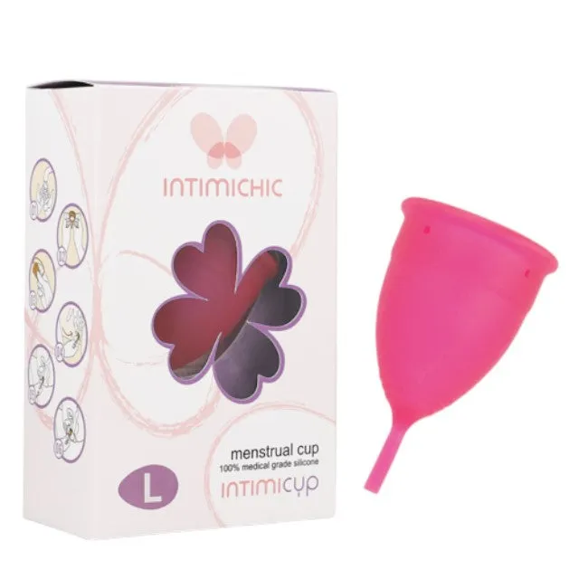 Cupă menstruală INTIMICHIC Intimicup. din silicon medical. protecție până la 12 ore. mărime L. roz