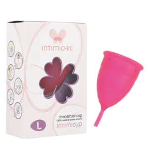 Cupă menstruală INTIMICHIC Intimicup. din silicon medical. protecție până la 12 ore. mărime L. roz