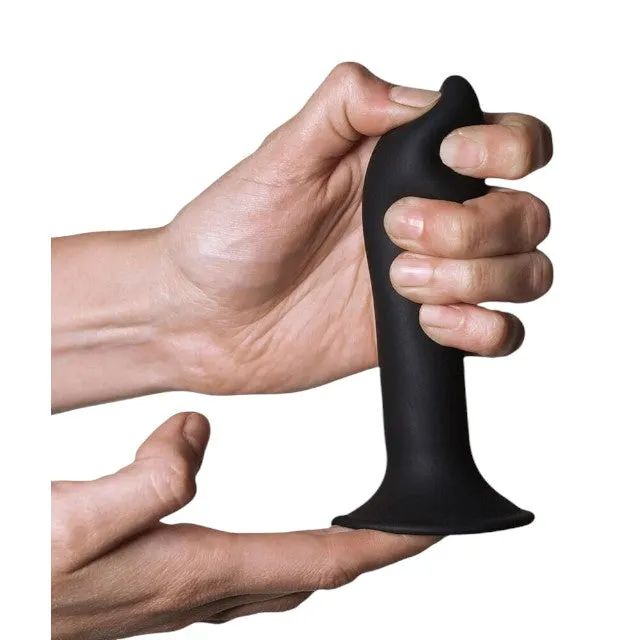Dildo ADRIEN LASTIC HITSENS 5. din silicon. pentru penetrare vaginală sau anală. bază cu ventuză pentru fixare. lungime 12.9 cm. negru