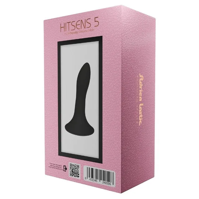 Dildo ADRIEN LASTIC HITSENS 5. din silicon. pentru penetrare vaginală sau anală. bază cu ventuză pentru fixare. lungime 12.9 cm. negru