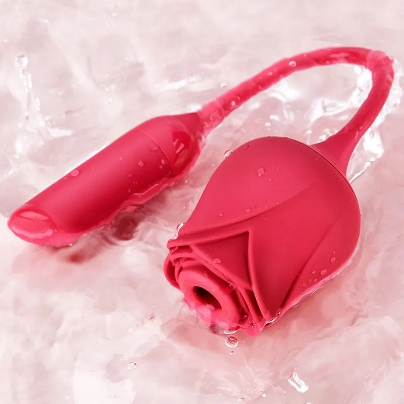 Erocome - Coronaborealis Rose Vibrating Sucking Clit Massager (Red)