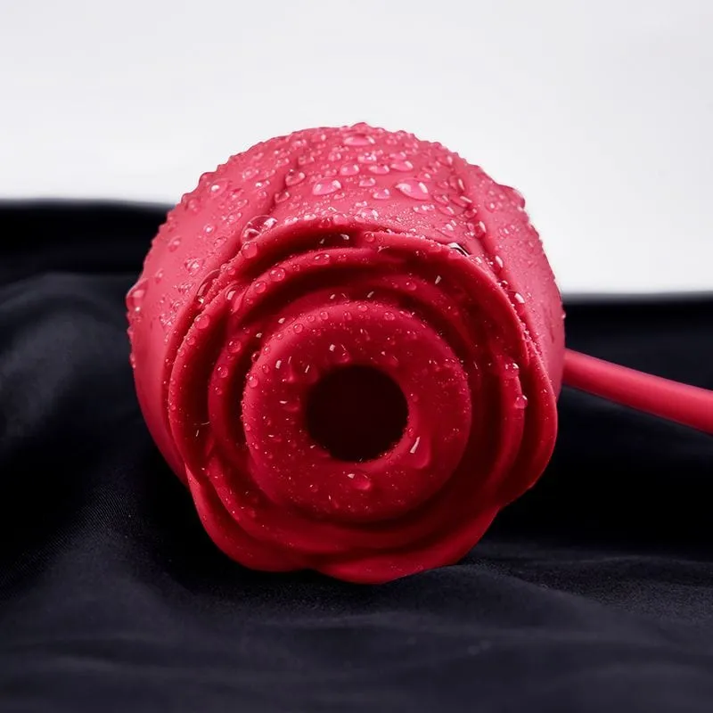 Erocome - Coronaborealis Rose Vibrating Sucking Clit Massager (Red)