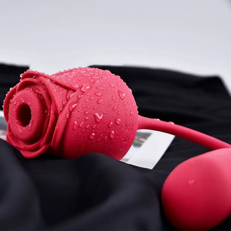 Erocome - Coronaborealis Rose Vibrating Sucking Clit Massager (Red)