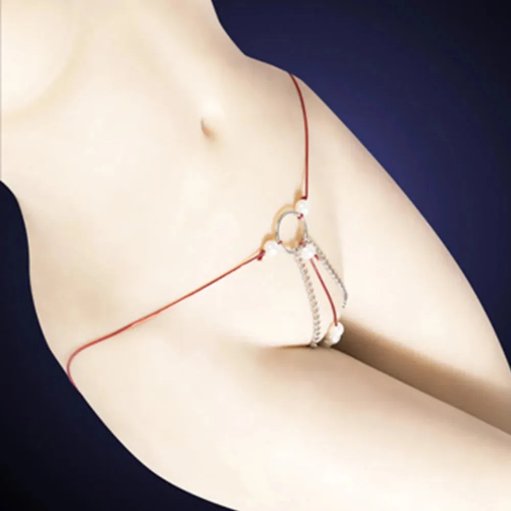 Erotic Women Pearl G-String With Silver Tassel | Fetish | Lingerie