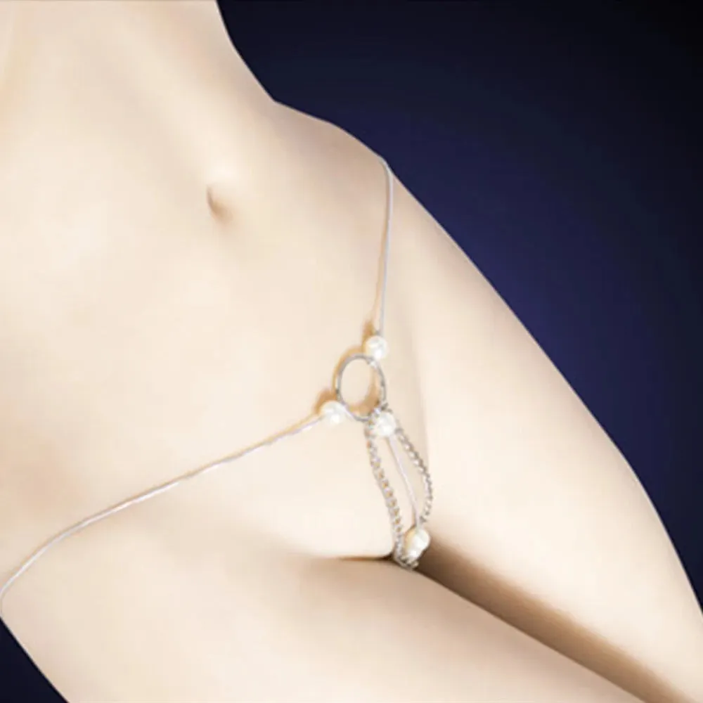 Erotic Women Pearl G-String With Silver Tassel | Fetish | Lingerie