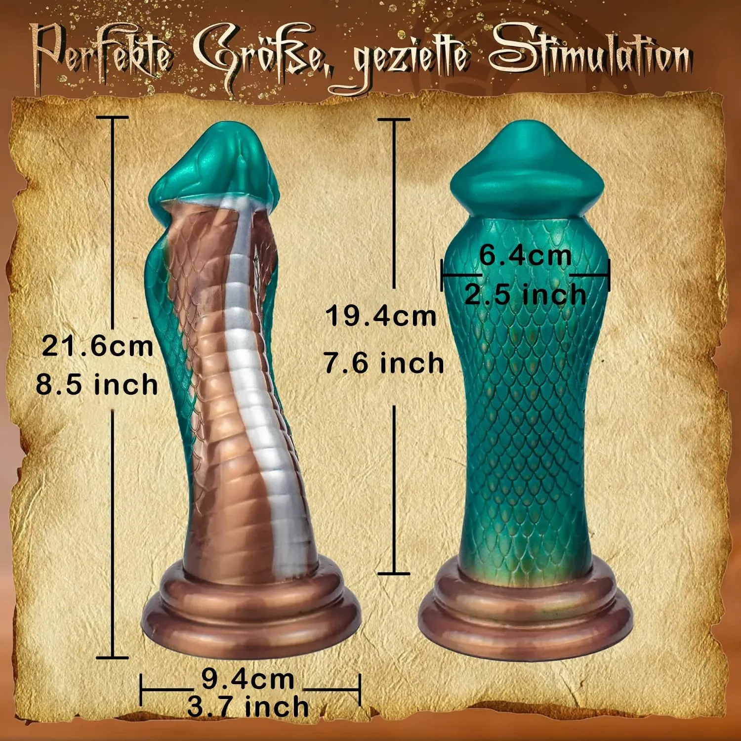 Fantasy Animal Dildo Butt Plug - Exotic Cobra Monster Anal Dildos Male Female Sex Toys