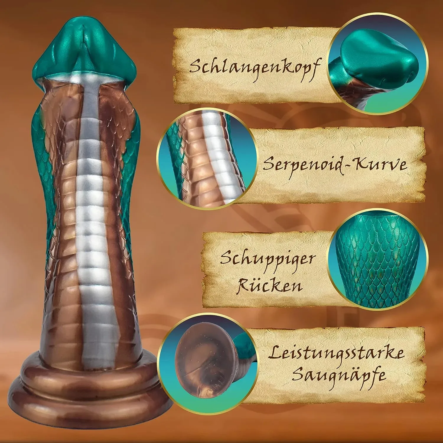 Fantasy Animal Dildo Butt Plug - Exotic Cobra Monster Anal Dildos Male Female Sex Toys