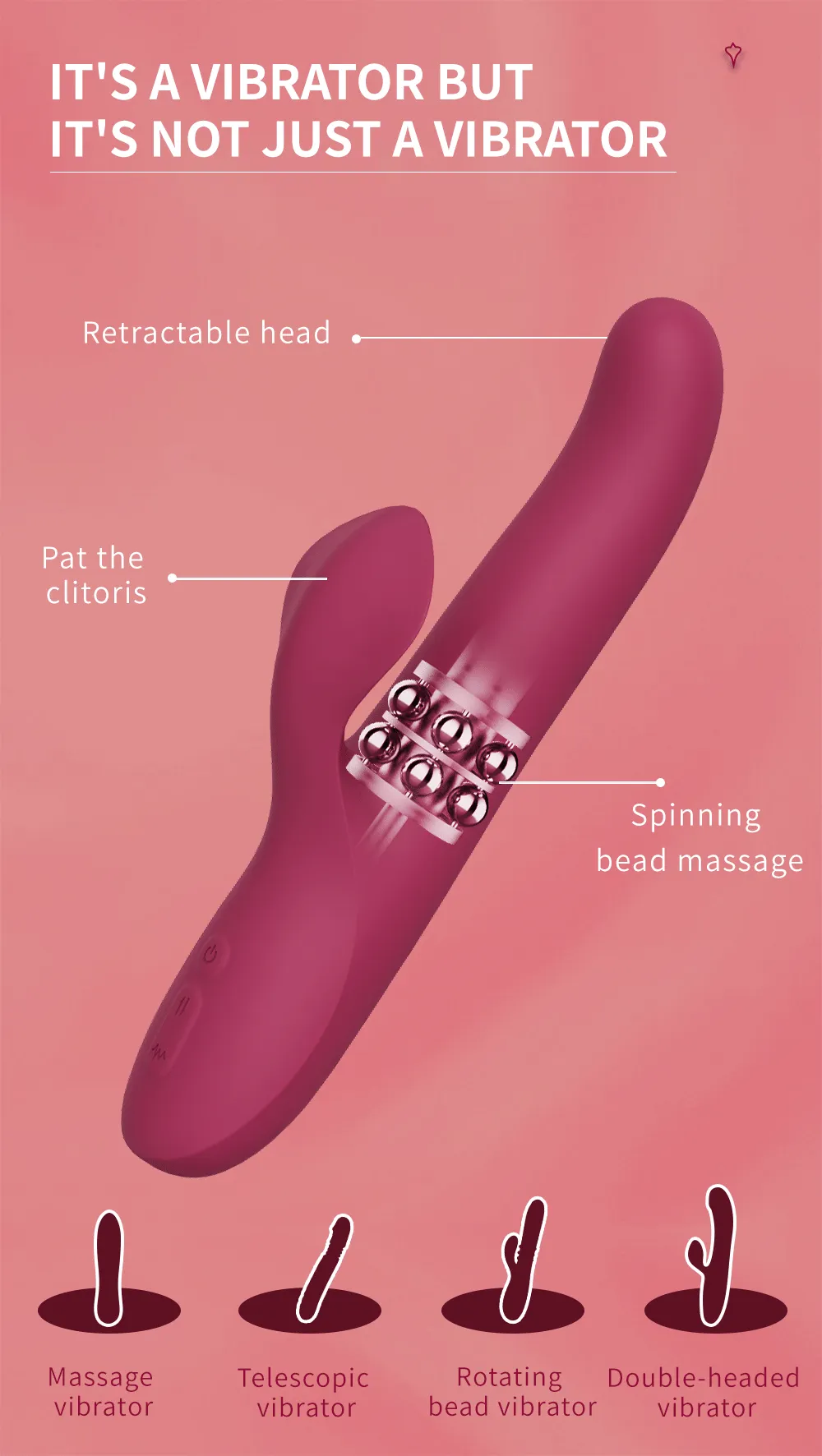G Spot Dildo Telescopic Rotating Vibrator