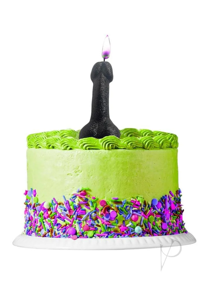 Glitterati Penis Candle Black Glitter