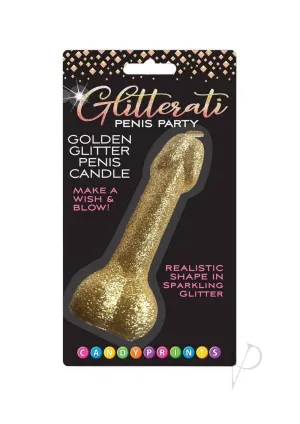 Glitterati Penis Candle Gold Glitter