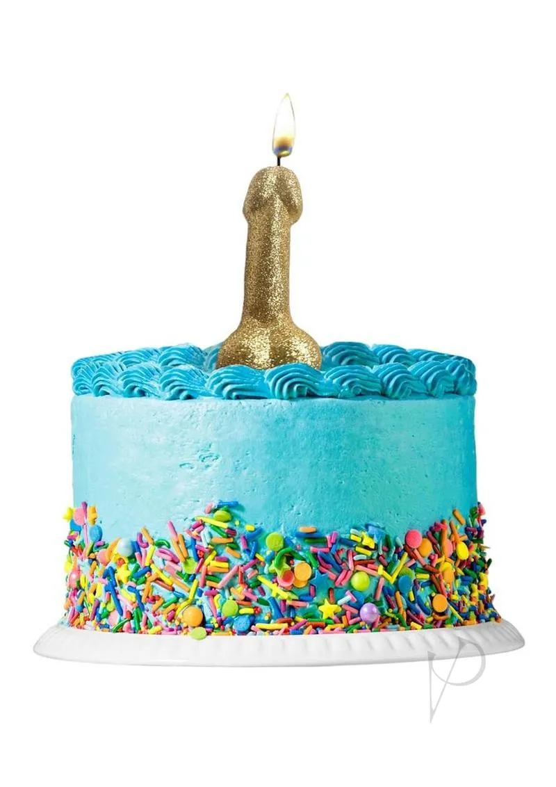 Glitterati Penis Candle Gold Glitter