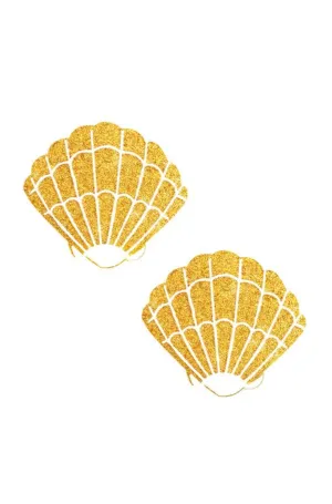 Gold Fairy Dust Glitter Mermaid Shell Pasties