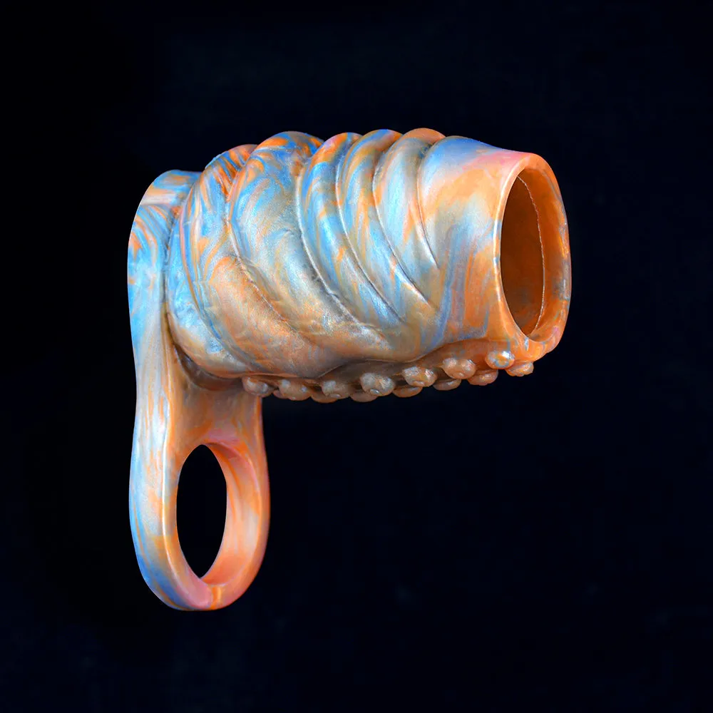 Golden Sprial Cock Sleeve Extender - Fantasy Girthy Penis Enlargement Sex Toys for Men