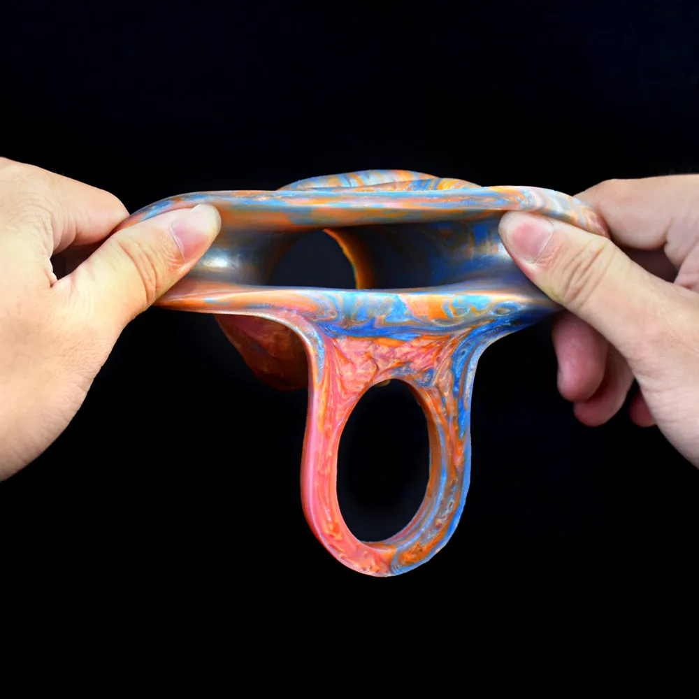 Golden Sprial Cock Sleeve Extender - Fantasy Girthy Penis Enlargement Sex Toys for Men