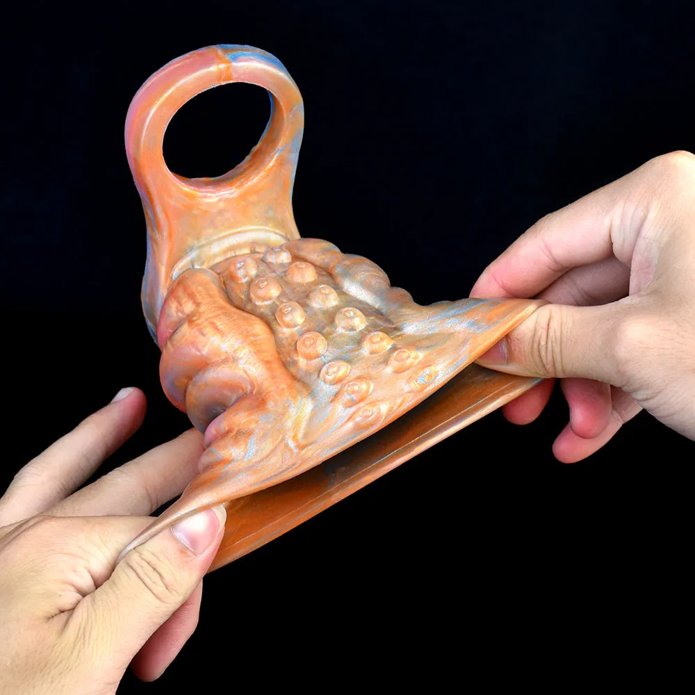 Golden Sprial Cock Sleeve Extender - Fantasy Girthy Penis Enlargement Sex Toys for Men