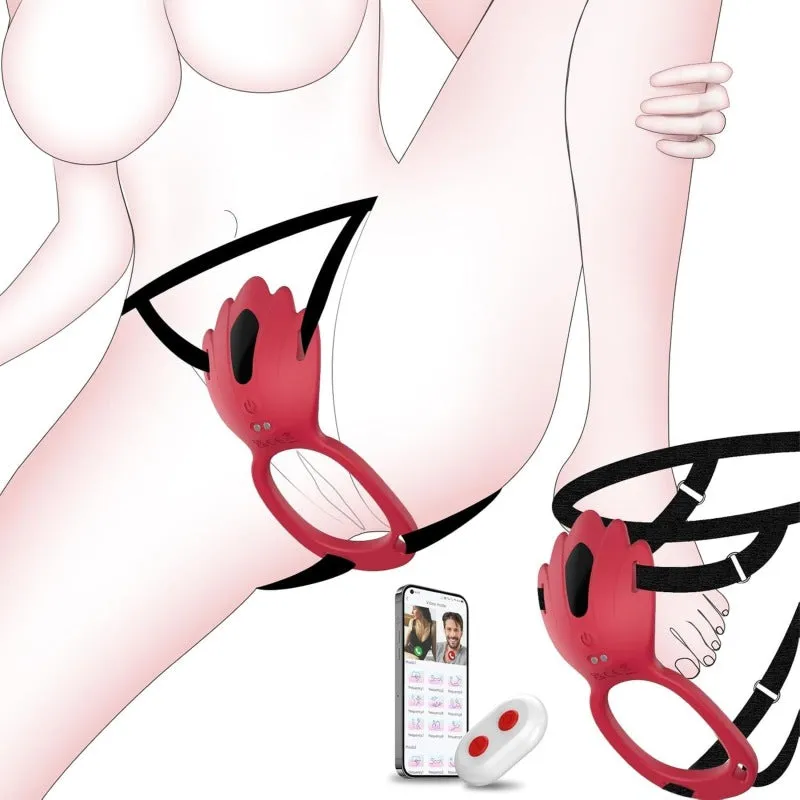 GripLust Panty Vibrator With Strap And Penis Ring - 9 Vibration Modes By APP & Remote