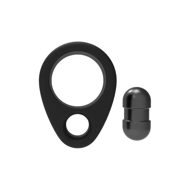 Inel pentru penis DREAMTOYS RAMROD Cockring Single Weight. cu bilă de oțel detașabilă. lungime 6.2 cm. din silicon. negru