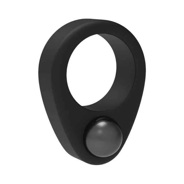 Inel pentru penis DREAMTOYS RAMROD Cockring Single Weight. cu bilă de oțel detașabilă. lungime 6.2 cm. din silicon. negru