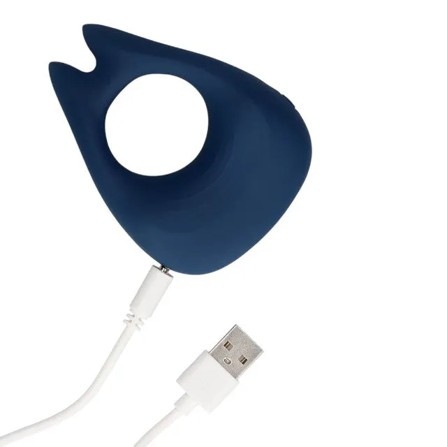 Inel vibrator pentru penis LOVELINE Pointed Cock Ring. 10 funcții de vibrație. din silicon moale. culoare albastru
