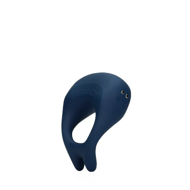 Inel vibrator pentru penis LOVELINE Pointed Cock Ring. 10 funcții de vibrație. din silicon moale. culoare albastru