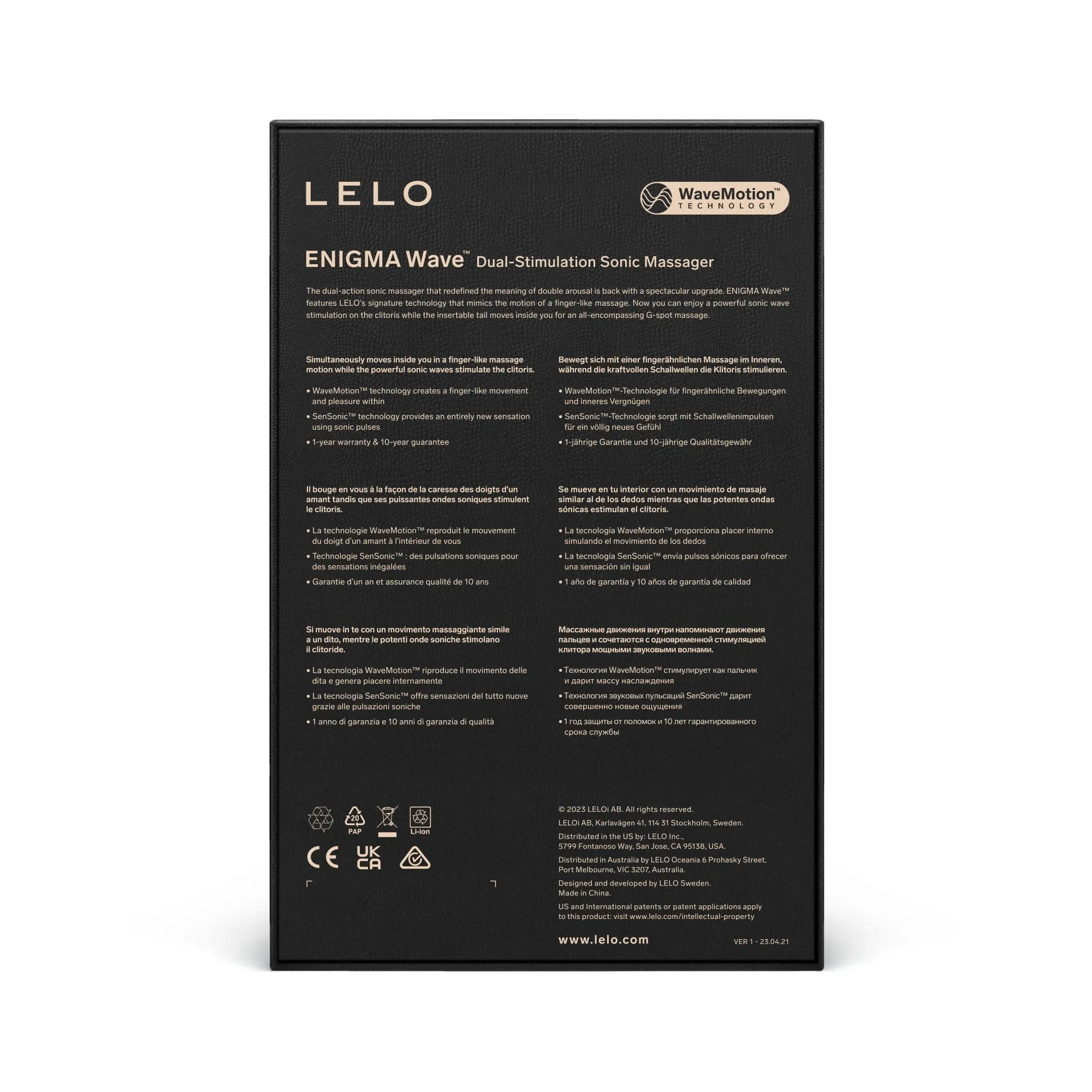LELO - Enigma Wave Dual Stimulation Sonic Clitoral Air Stimulator Massager