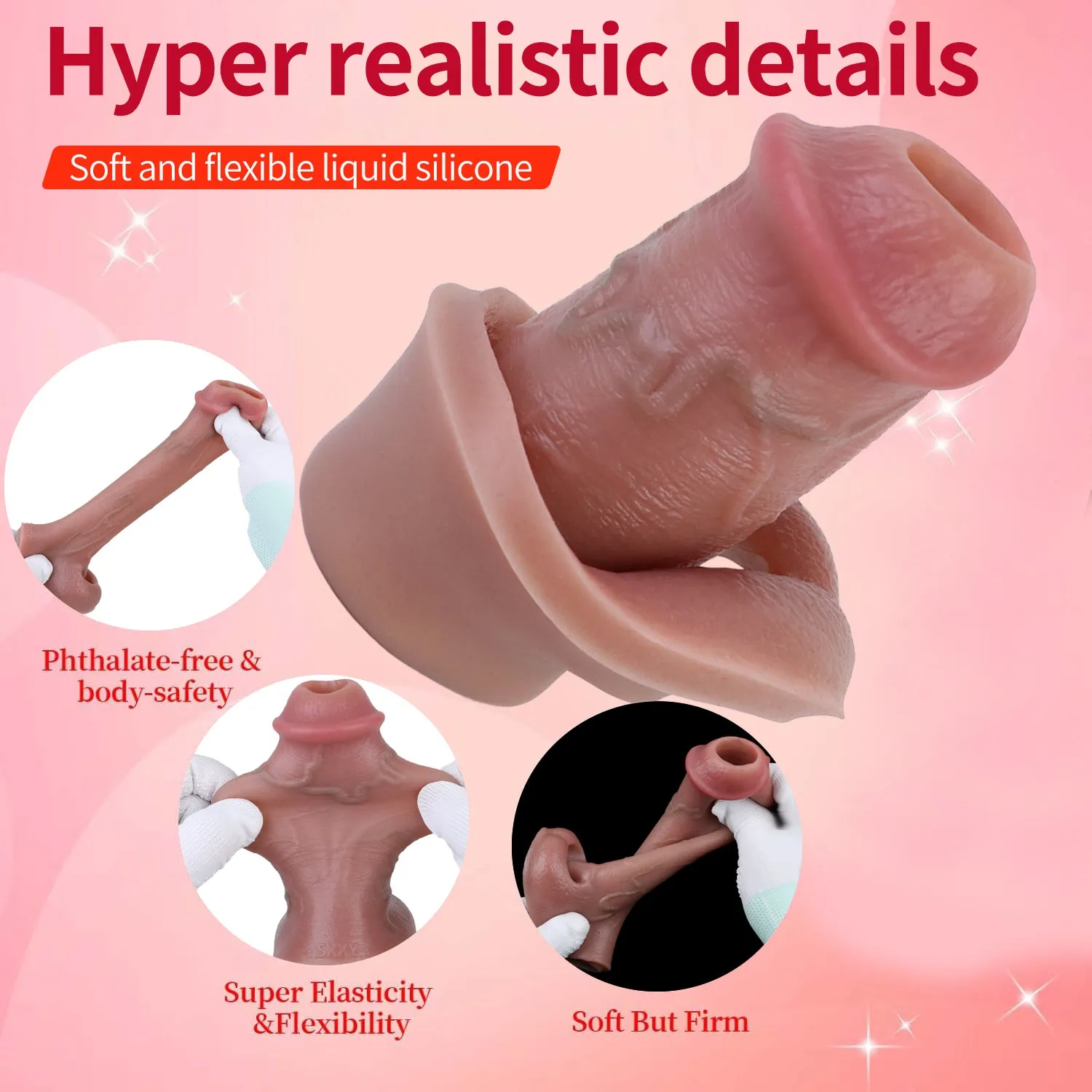 Life Size Penis Sleeve Sheath - Open-end Silicone Cocksleeve Extender Sex Toys for Men