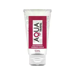 Lubrifiant cu aromă AQUA TRAVEL Wild Raspberry. pe bază de apă. cu gust delicios de zmeură sălbatică. 50 ml