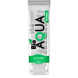 Lubrifiant pe bază de apă BioAQUA Natural. formulă 100% naturală. testat demartologic. fără parfum. 200 ml