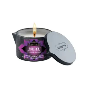 Lumânare pentru masaj KAMASUTRA Ignite Island Passion Berry. aromă de fructul pasiunii și fructe de pădure. 170 gr