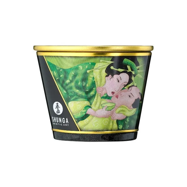 Lumânare pentru masaj SHUNGA Zenitude - Exotic Green Tea. cu uleiuri 100% naturale. cu aromă de ceai verde. 170 ml