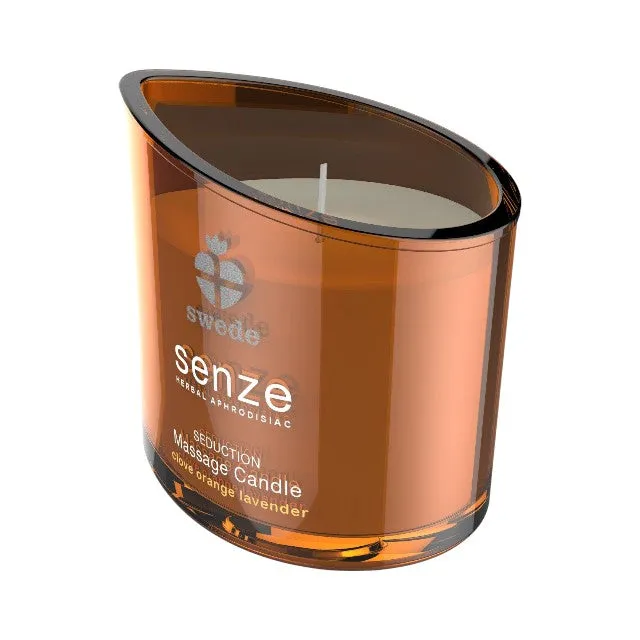 Lumânare pentru masaj SWEDE Senze Seduction. cu aromă de cuișoare. portocală și lavandă. 50 ml (portocaliu)