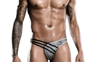 Male Power Silver Exotic  | Briefs | One Size