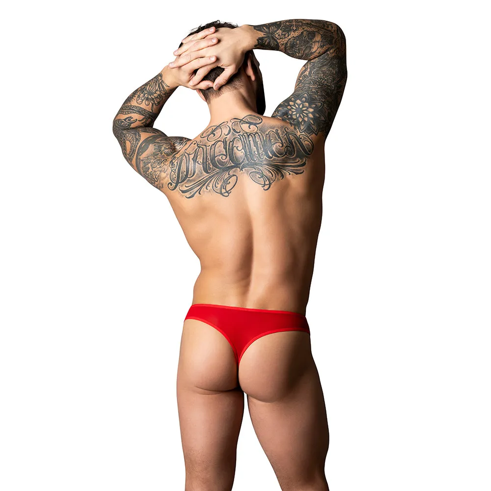 Male Power The Ultimate Duo CRC Open Ring Thong & Cobalt Cock Ring Red S/M