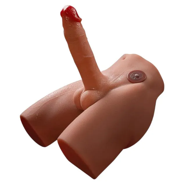 Masturbator anal gay SHEQU Jason. torso cu dildo atașat de 17 cm. funcție de penetrare automată. 7 funcții de vibrație