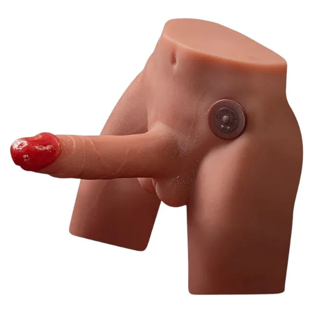 Masturbator anal gay SHEQU Jason. torso cu dildo atașat de 17 cm. funcție de penetrare automată. 7 funcții de vibrație
