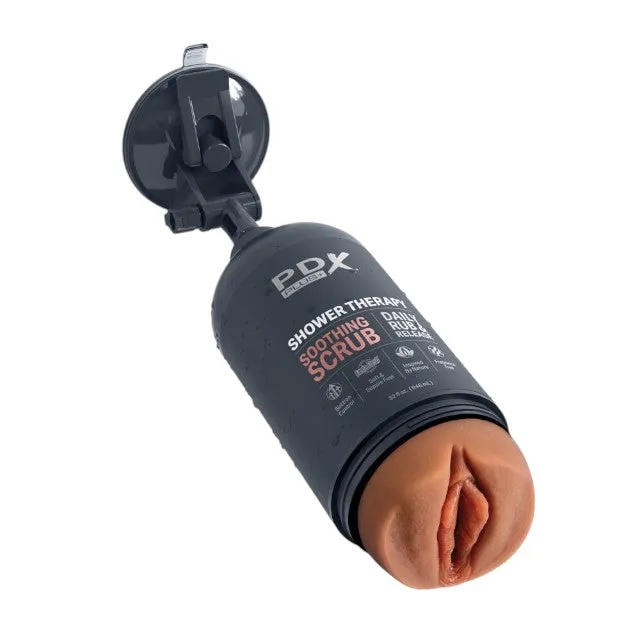 Masturbator PDX PLUS  Discreet Stroker Soothing Scrub. în formă de gel de duș. simulare vaginală realistă. maro